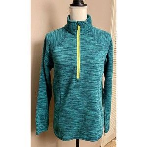 Women’s Avalanche Knit Sweater Half Zip Pullover Turquoise Green Size L Large